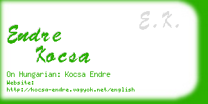 endre kocsa business card